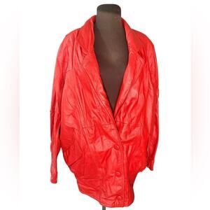 Vtg Leather Oversized Statement Wilsons Leather Coat Womens Sz M Edgy Maximalist